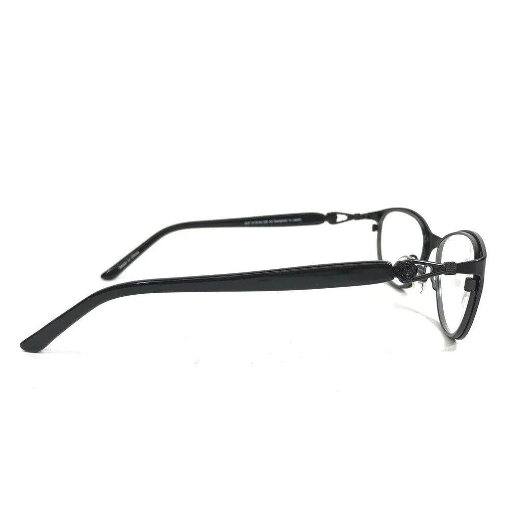 Bellagio Eyeglasses Frames 837 C01 Black Round Cat Eye Full Rim 51-16-135